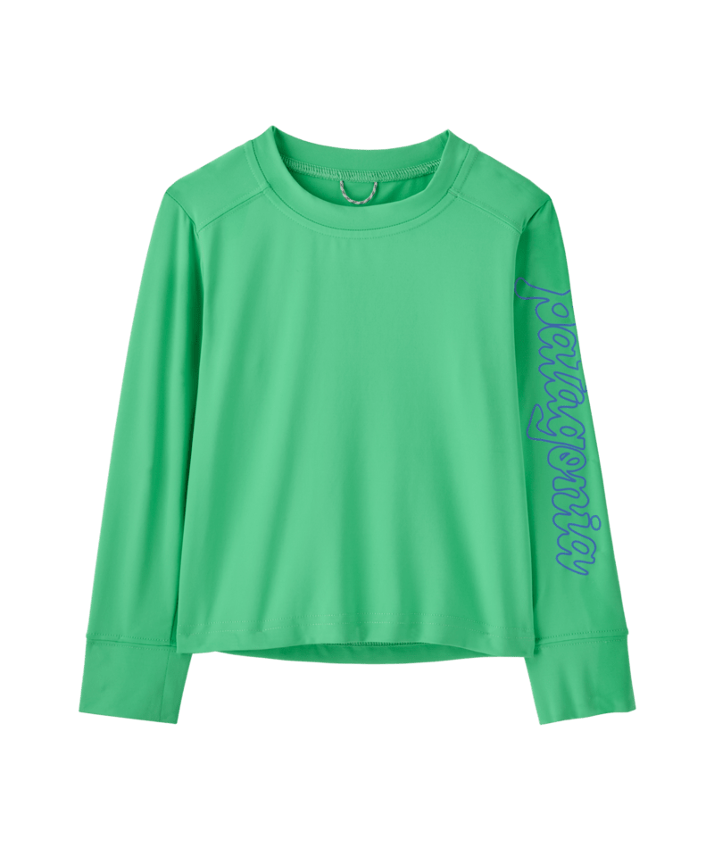 Baby Long Sleeve Capilene Silkweight T-Shirt – Fitz Script / Aloe Green