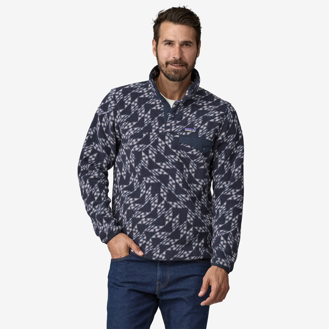 Men’s Lightweight Synchilla Snap-T Fleece Pullover – Synched Flight: New Navy